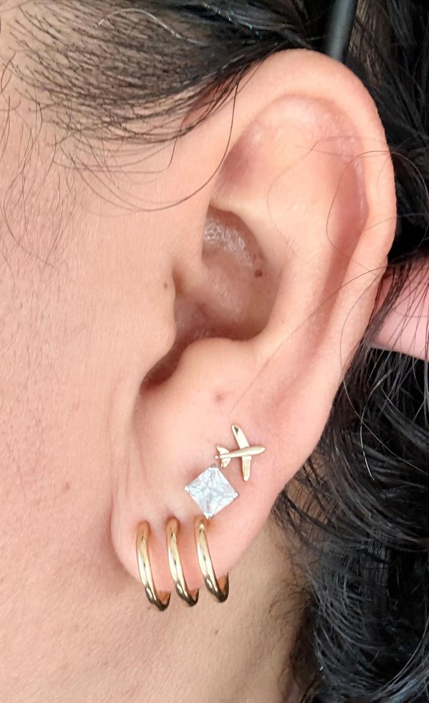 Customer photo review of Pendientes Semiaro Tridente