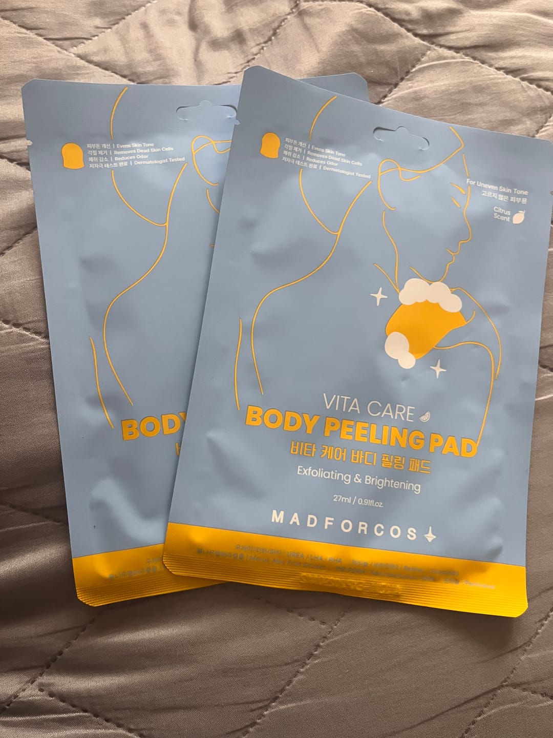 Customer photo review of Пилинг пад за тяло с витаминен комплекс MADFORCOS Vita Care Body Peeling Pad