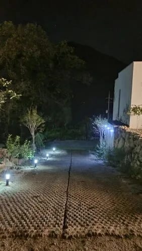 Customer photo review of Outdoor Solar Path Lights, Slim Cylinder, Ground Stake, IP44