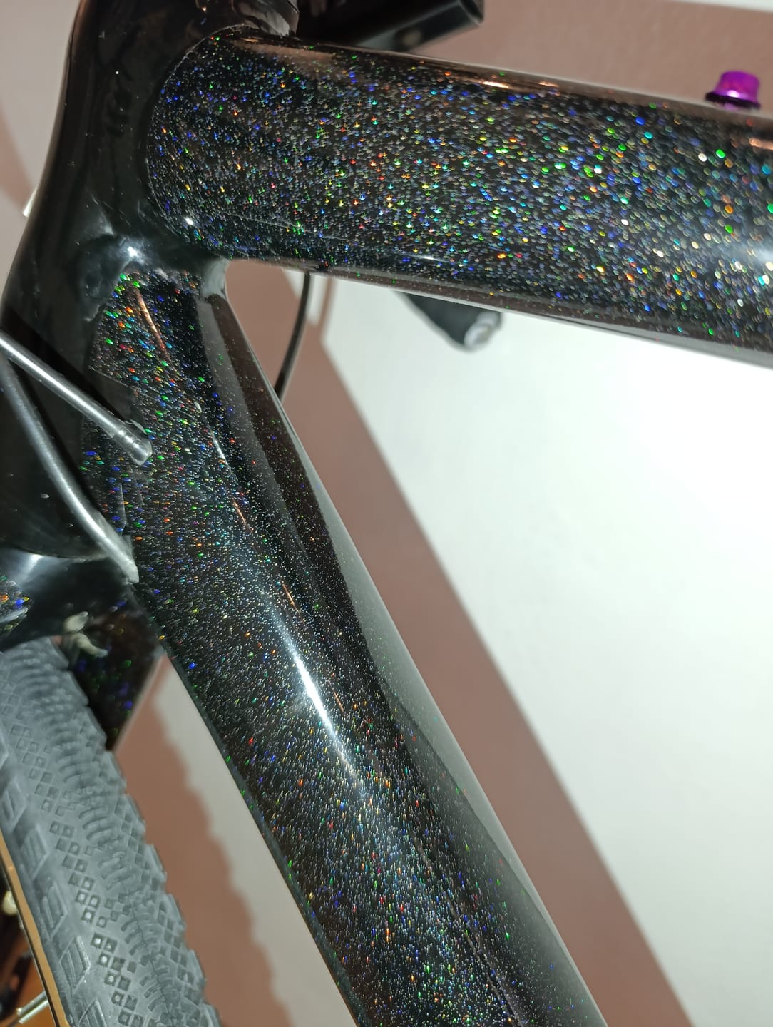 Customer photo review of Glossy Galaxy Black - Glitzer Schwarz Glanz Rahmenschutzfolie