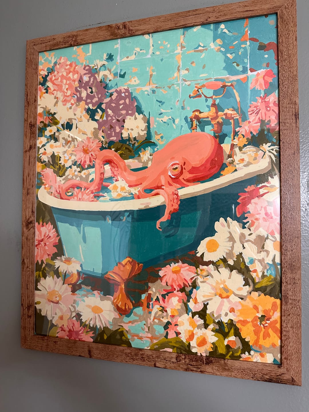 Customer photo review of Floral Octopus | Paint by Number