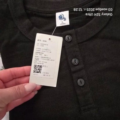 Customer photo review of Henley côtelé manches longues
