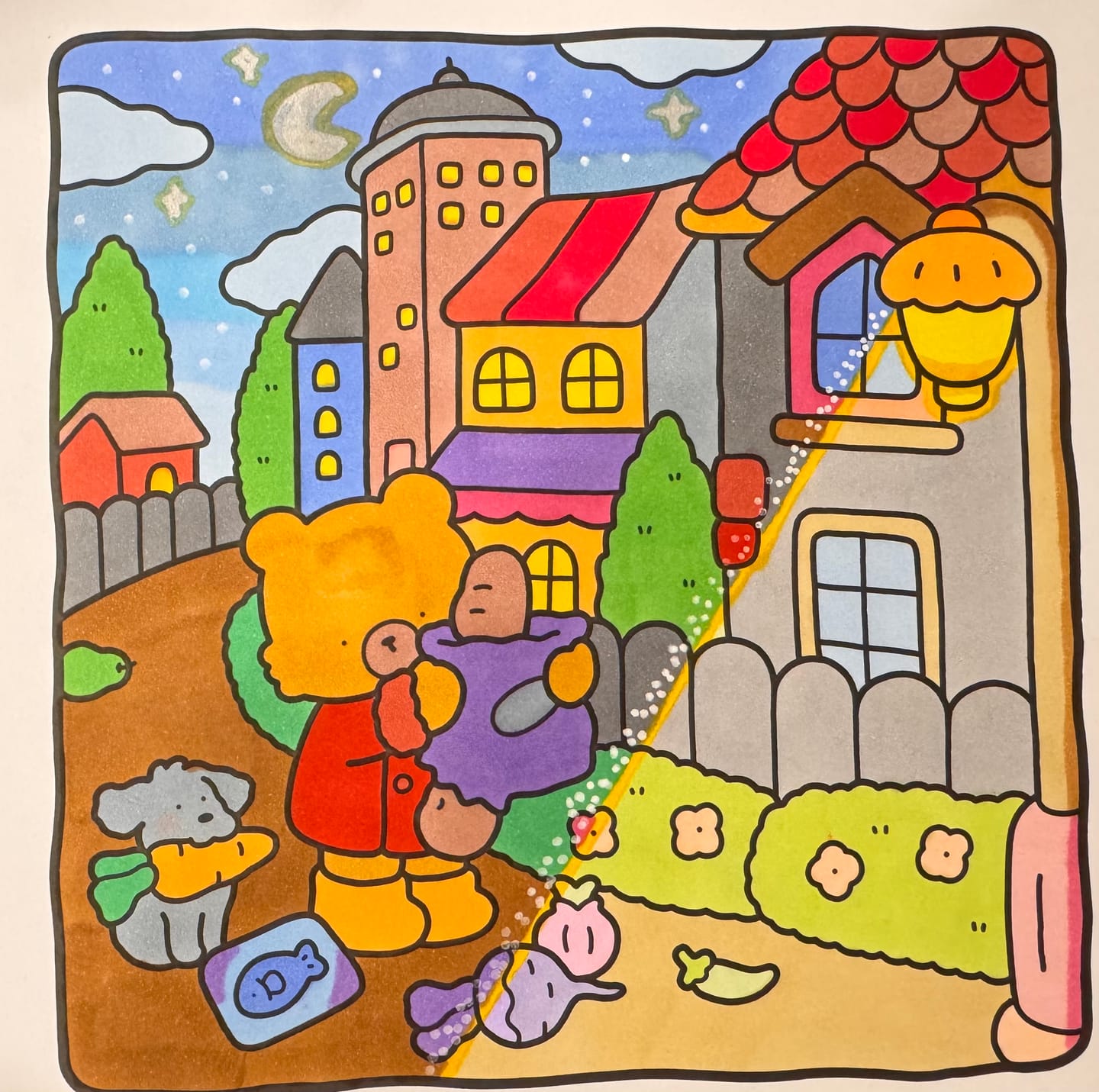Customer photo review of Ohuhu x Coco Wyo Cozy Mood Coloring Kit, Honolulu B 48 Colors Alcohol Markers with Brush & Fine Dual Tips, Coloring Book with Mood Tracker Pages