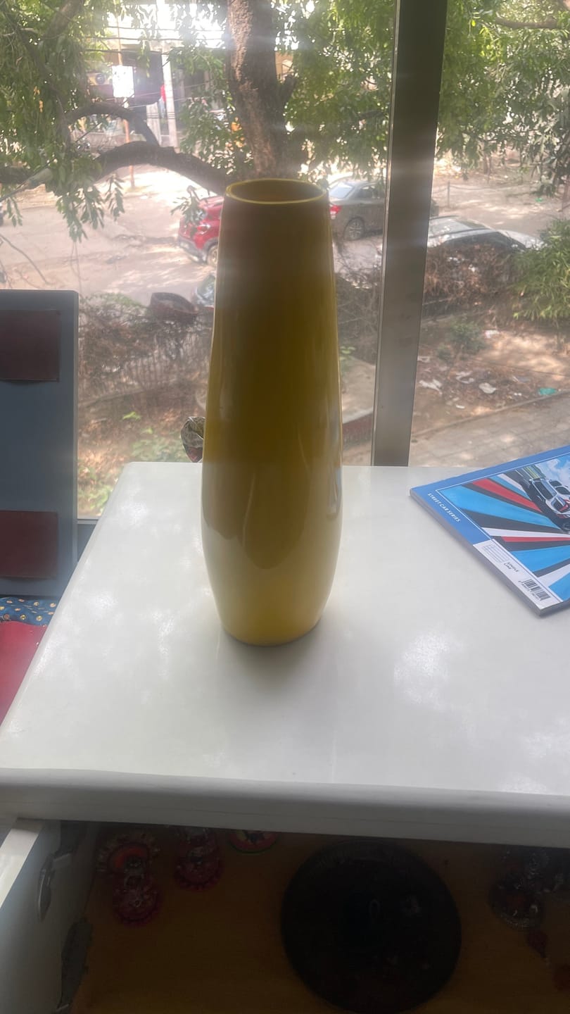 Customer photo review of Yellow Resin Vase Sculpture Vastu Remedy for Financial Stability, and Expenditure Control for SSW Direction Placement in Home, Office and Living Spaces | 8 x 37 cm | 600 gm