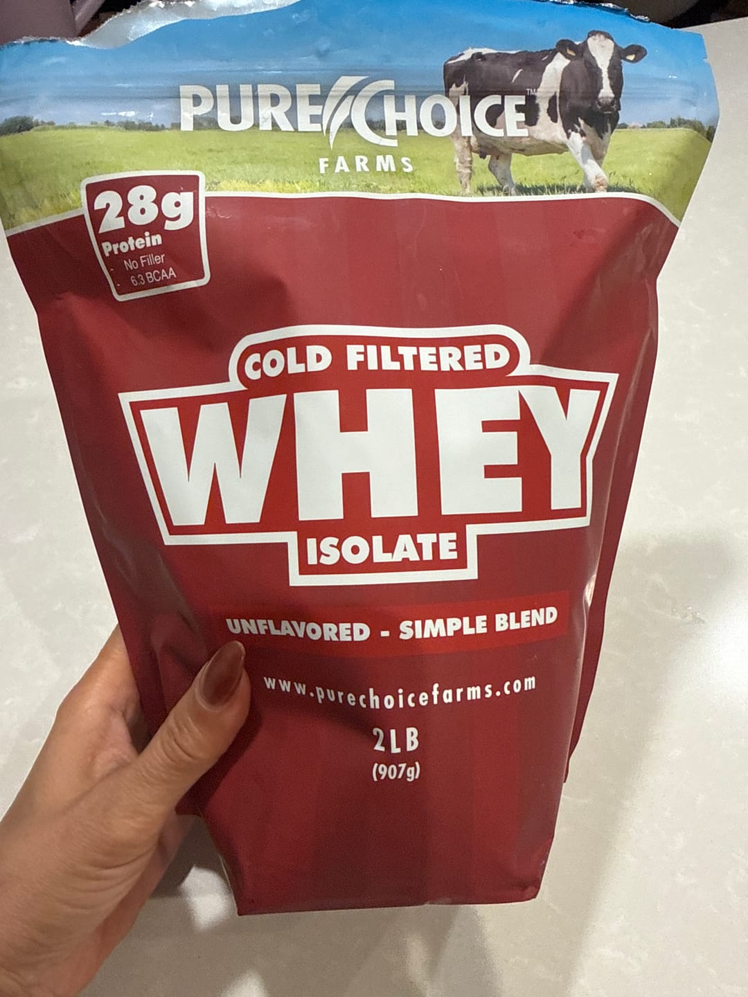 Customer photo review of Whey Protein Isolate Unflavored