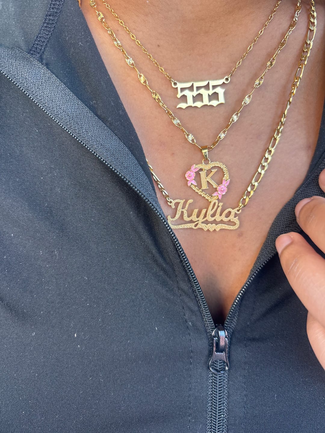 Customer photo review of Diamond Cut Heart Name Necklace