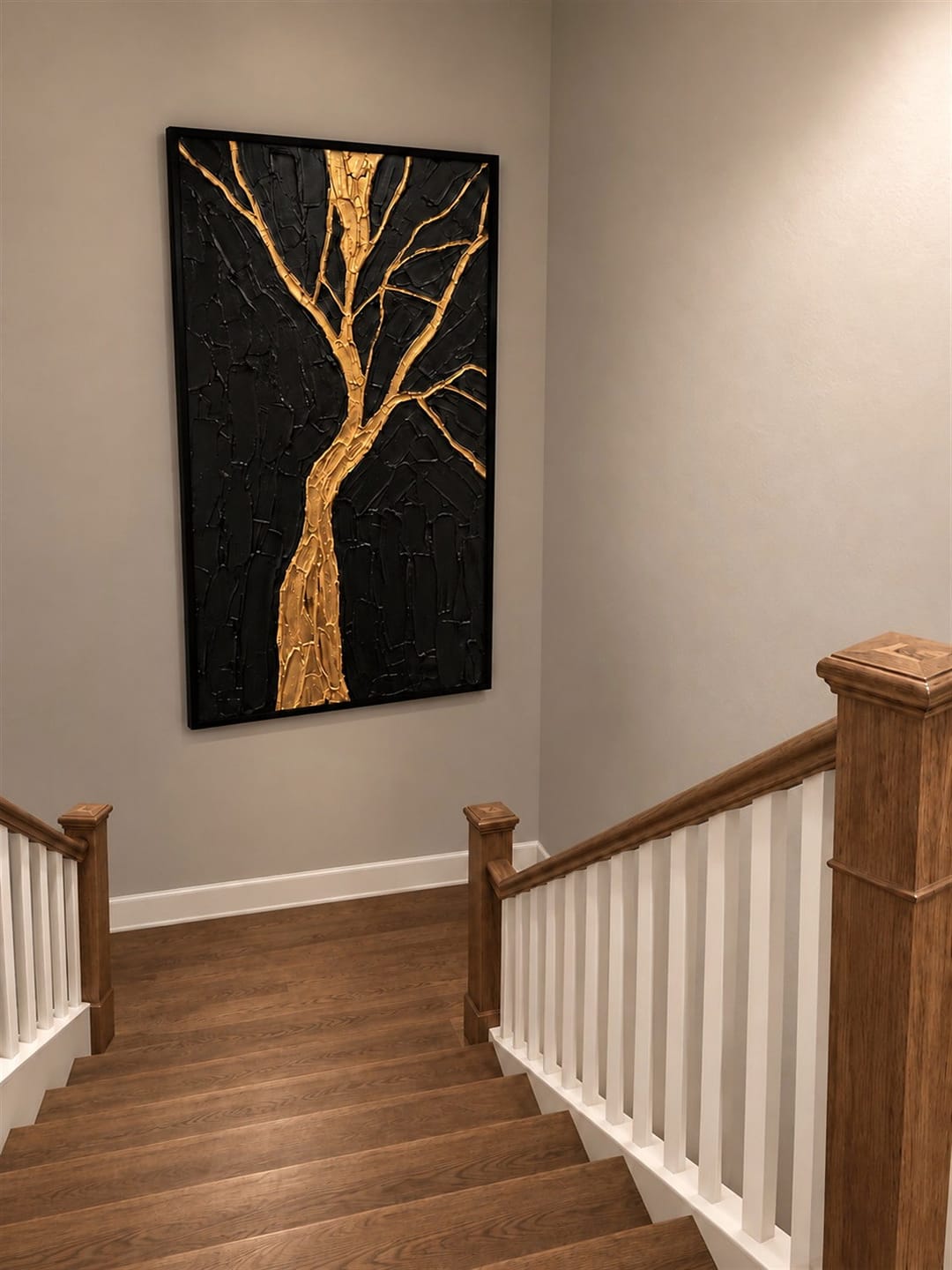 Customer photo review of Gold against Night — Textured Tree Wall Art
