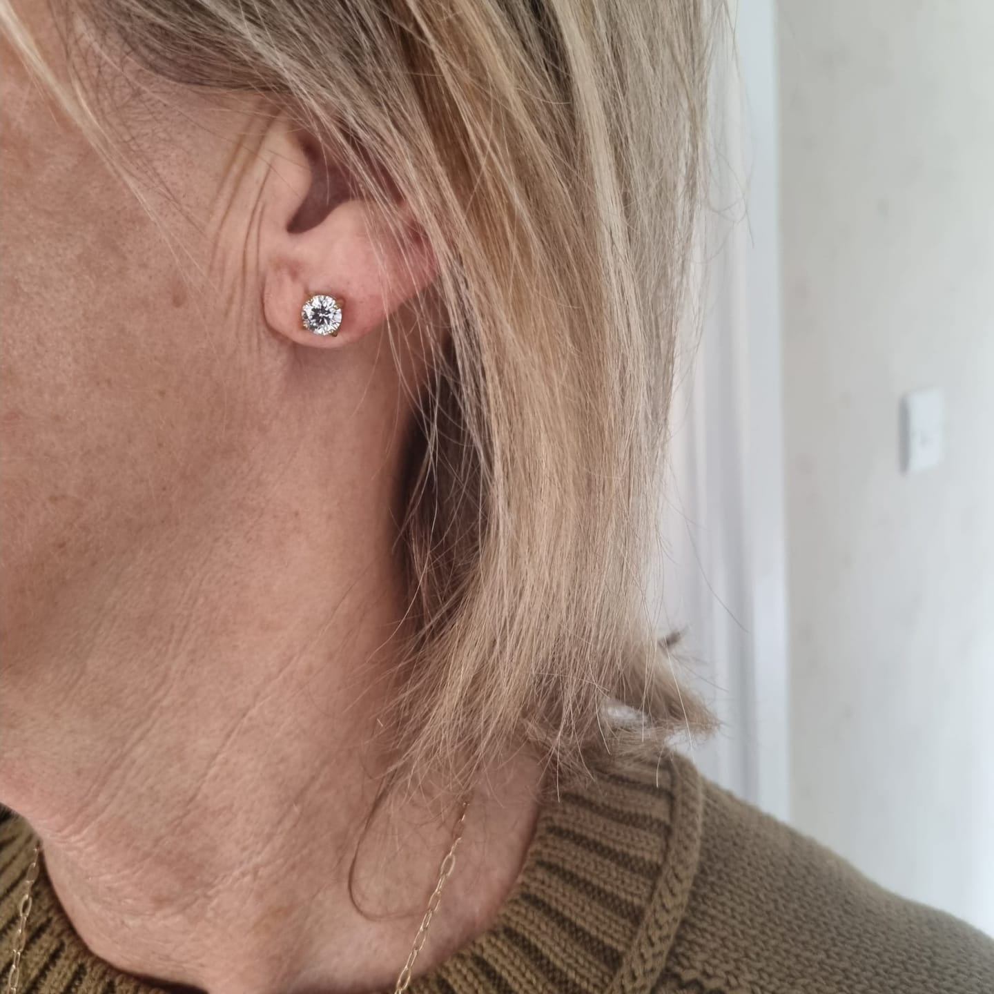 Customer photo review of Classic Tennis Studs