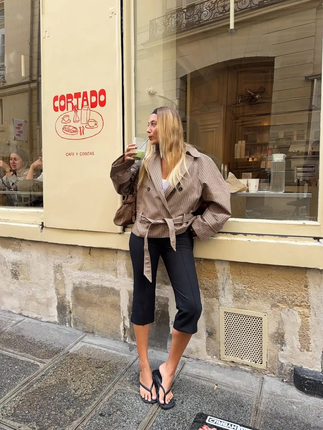 Customer photo review of Melissa Plaid Belted Trench Coat