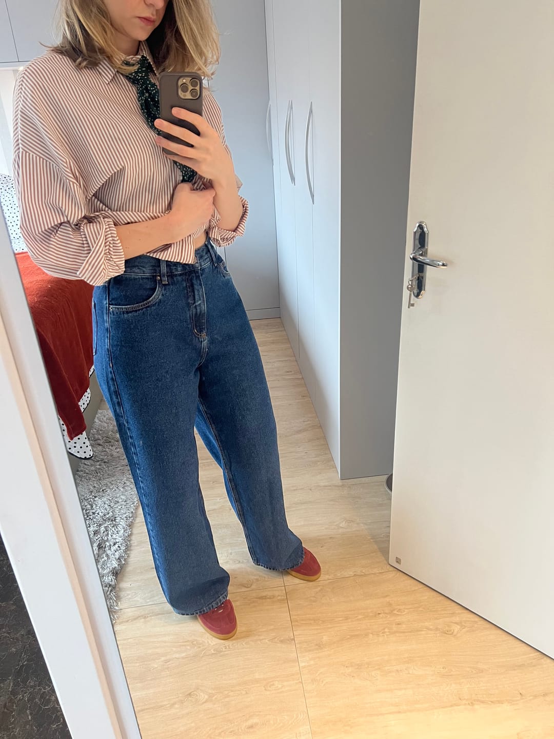 Customer photo review of Calça Jeans Wide Leg Buriti Azul Escuro