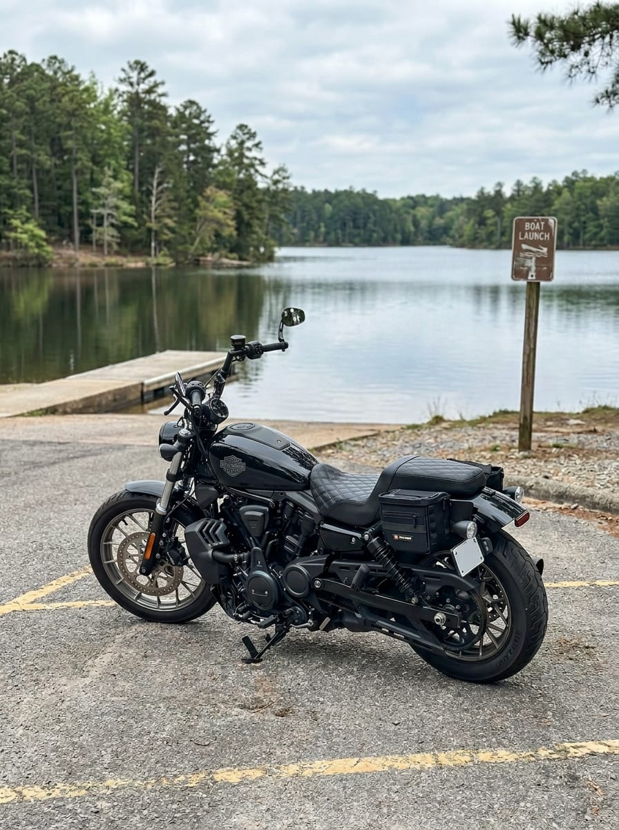 Customer photo review of 8L - Patriot Small Throw Over Saddlebags for Harley Nightster RH975/S