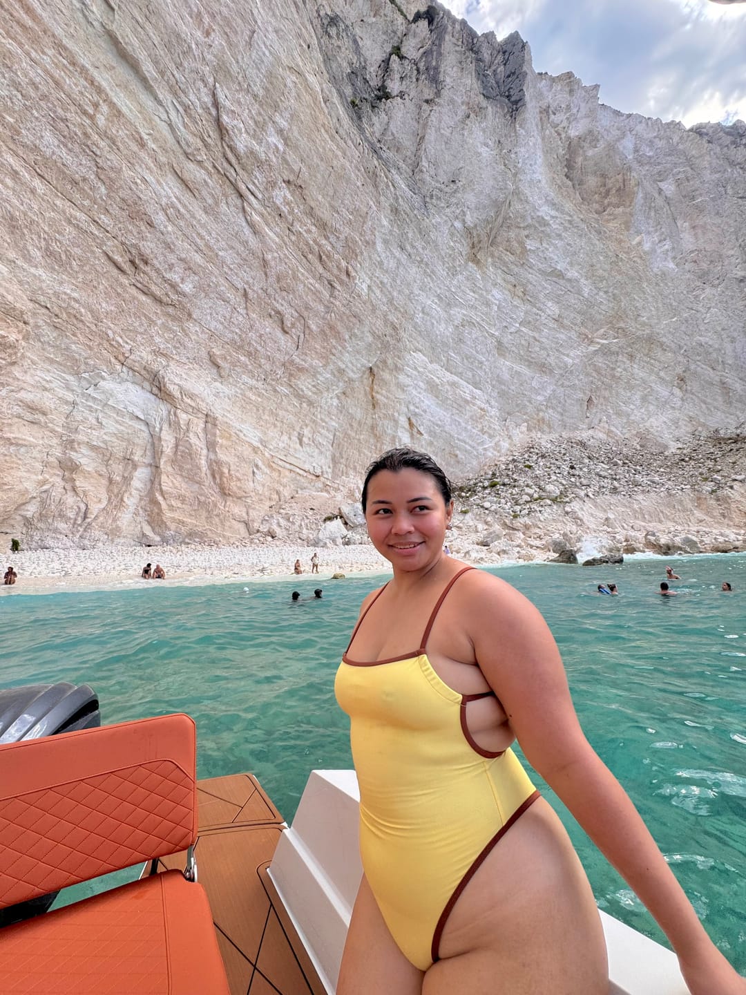 Customer photo review of Bandeau Cut Swimsuit - Yellow