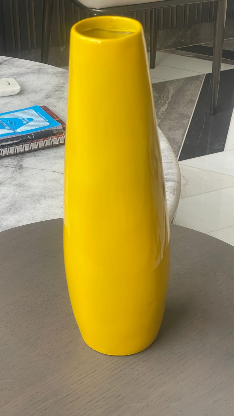 Customer photo review of Yellow Resin Vase Sculpture Vastu Remedy for Financial Stability, and Expenditure Control for SSW Direction Placement in Home, Office and Living Spaces | 8 x 37 cm | 600 gm