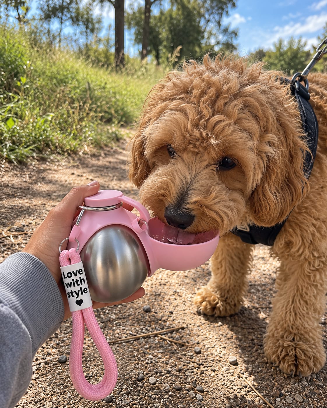 Customer photo review of AquaPup™ Portable Dog Water Bottle