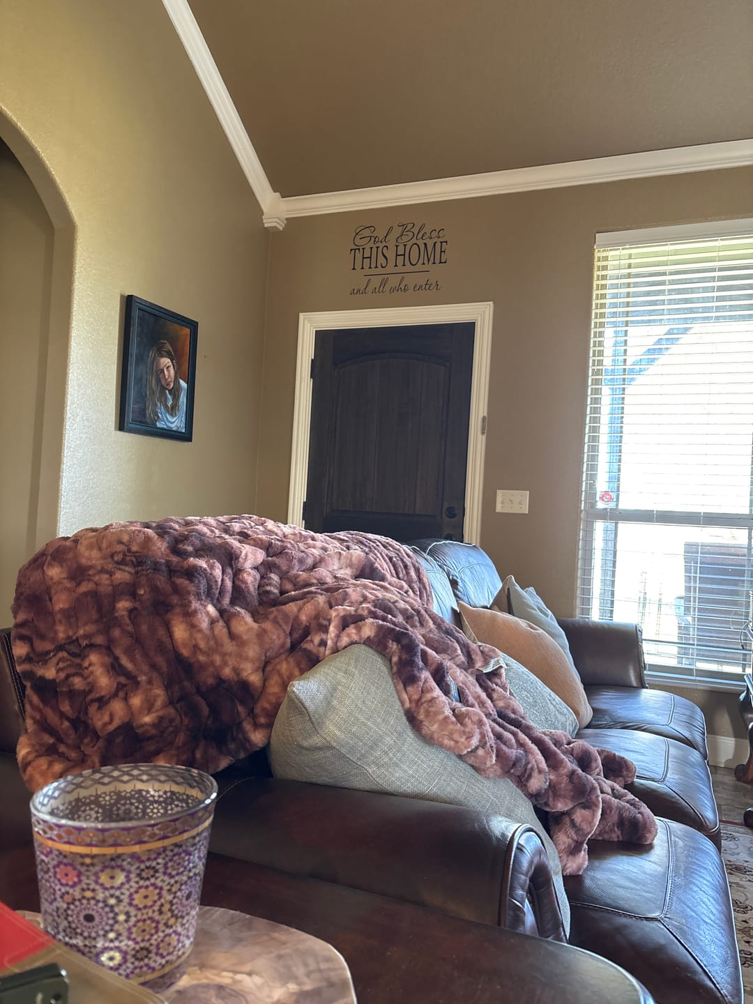 Customer photo review of Hugs Marble Mocha Blanket