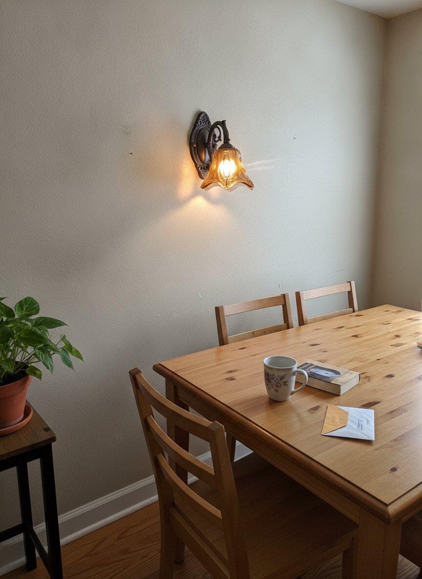 Customer photo review of Amber Glass Wall Light, Red Bronze Backplate, Wall Sconce