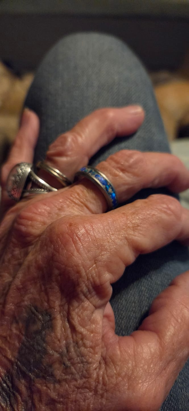 Customer photo review of Titanium Ring with Cremation Ashes