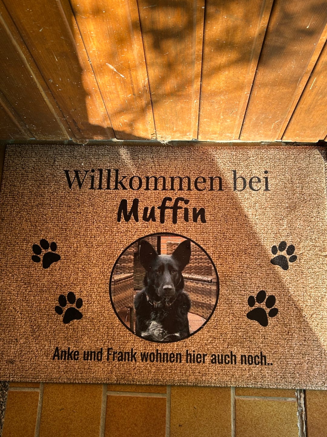 Customer photo review of Personalisierte Fußmatte - Eigenes Foto mit Hund