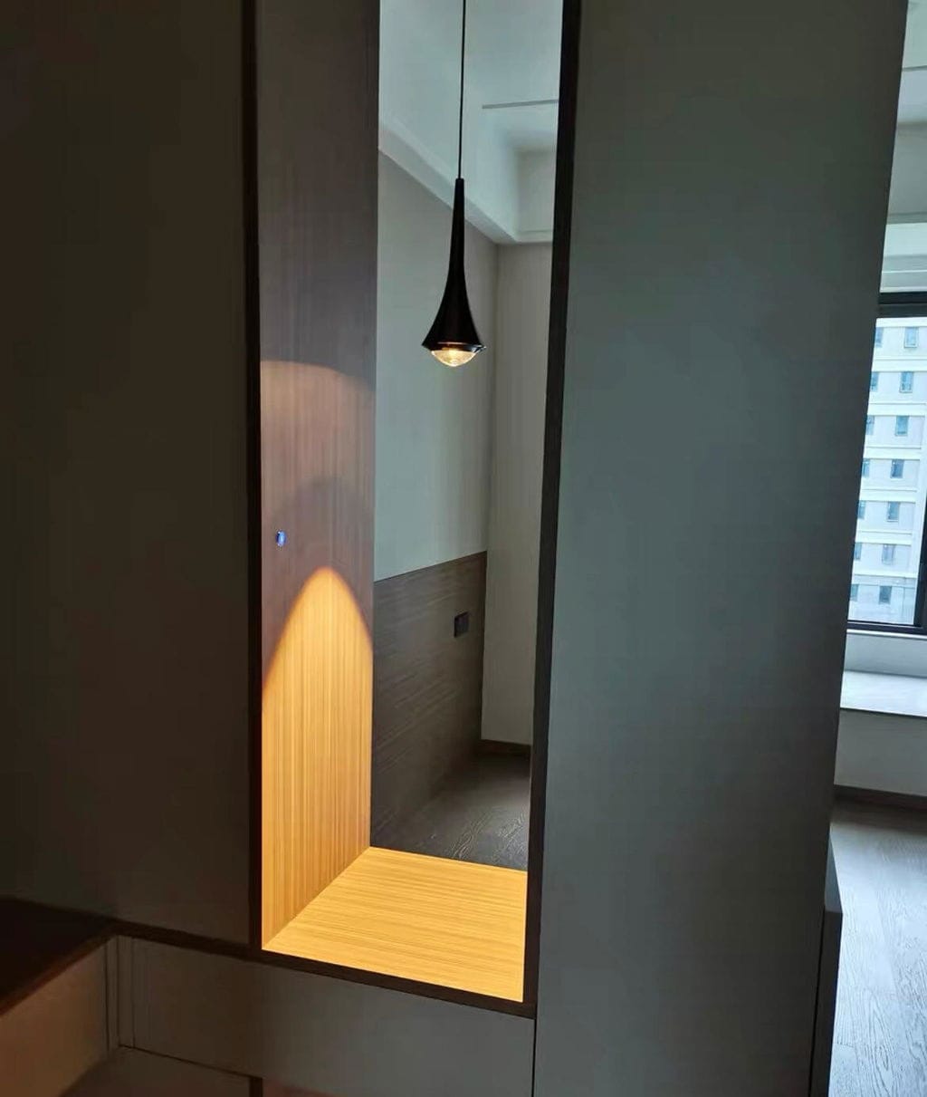 Customer photo review of Cascade Pendant Light, Clear Diffusers, Chrome, Integrated LED