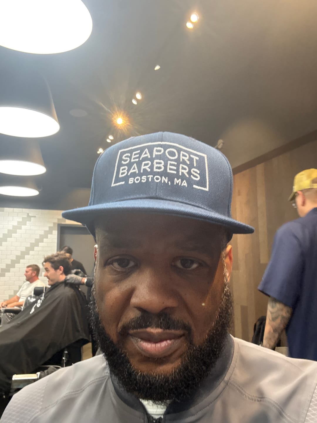 Customer photo review of Custom Navy 3D Puff Embroidery Flat Embroidery Casual Sport Baseball Cap