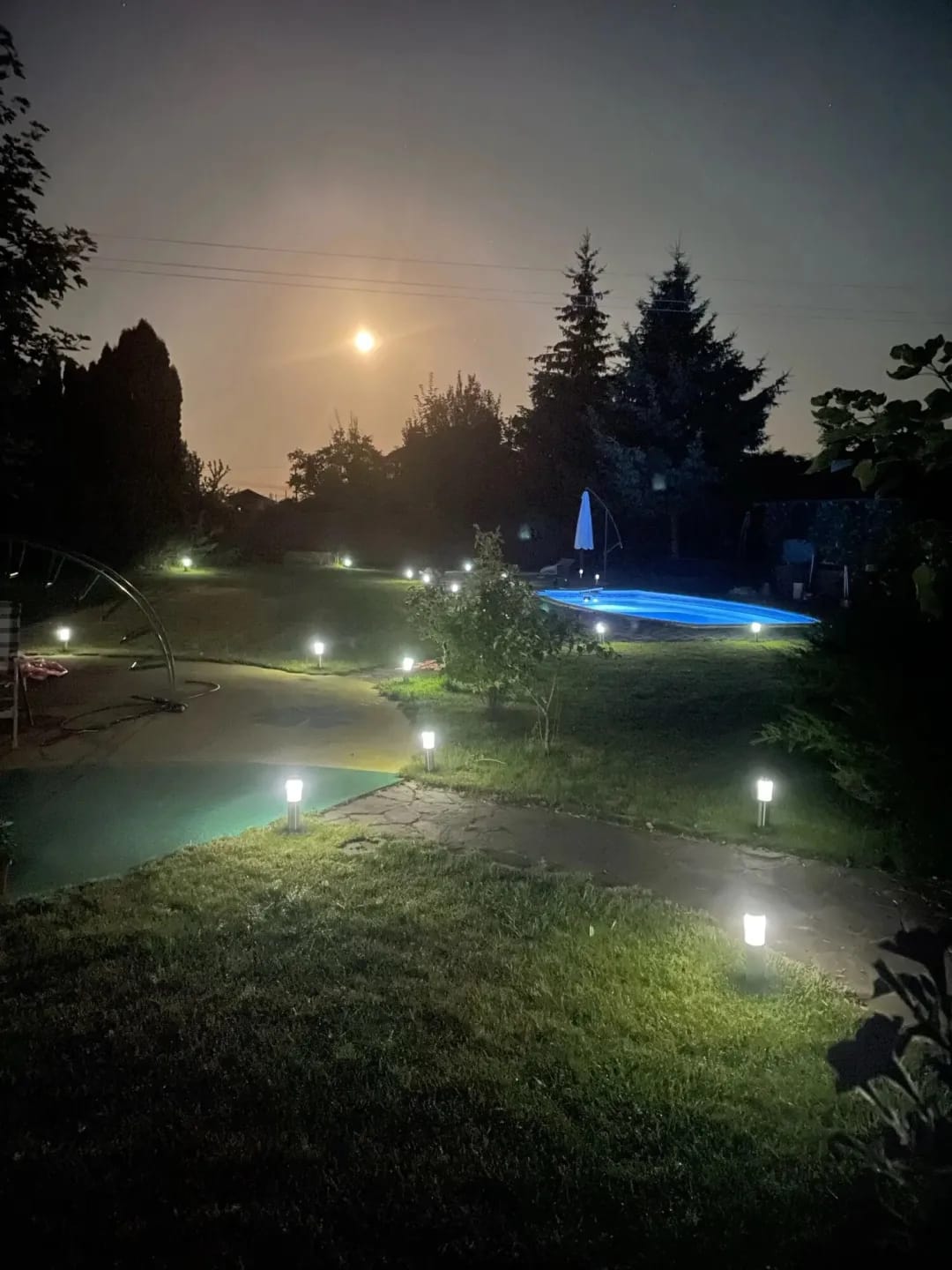 Customer photo review of Outdoor Solar Path Lights, Slim Cylinder, Ground Stake, IP44