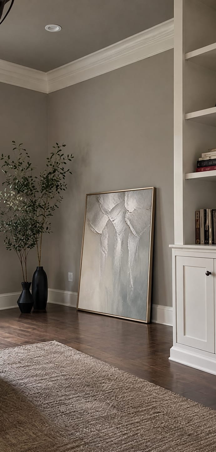 Customer photo review of Silver Drifts Down — Textured Floral Wall Art