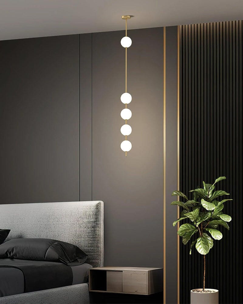 Customer photo review of Stacked Globe Pendant Light, Opal Balls, Brass or Black