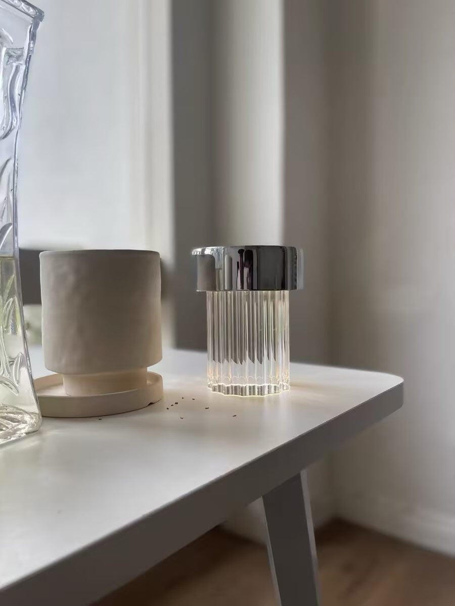 Customer photo review of Crystal Glass Cordless Table Lamp, Rechargeable, Dimmable, 14 cm
