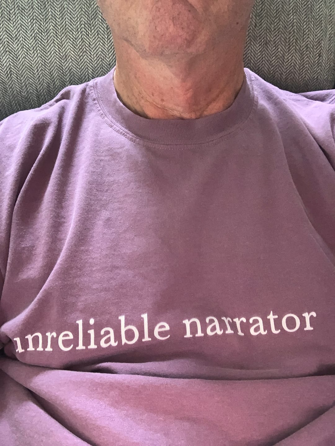 Customer photo review of Unreliable Narrator T-Shirt