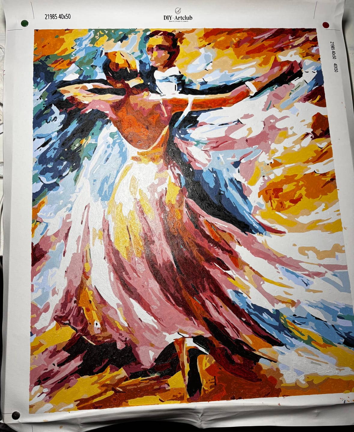 Customer photo review of Colorful Couple Dancing | Paint by Numbers