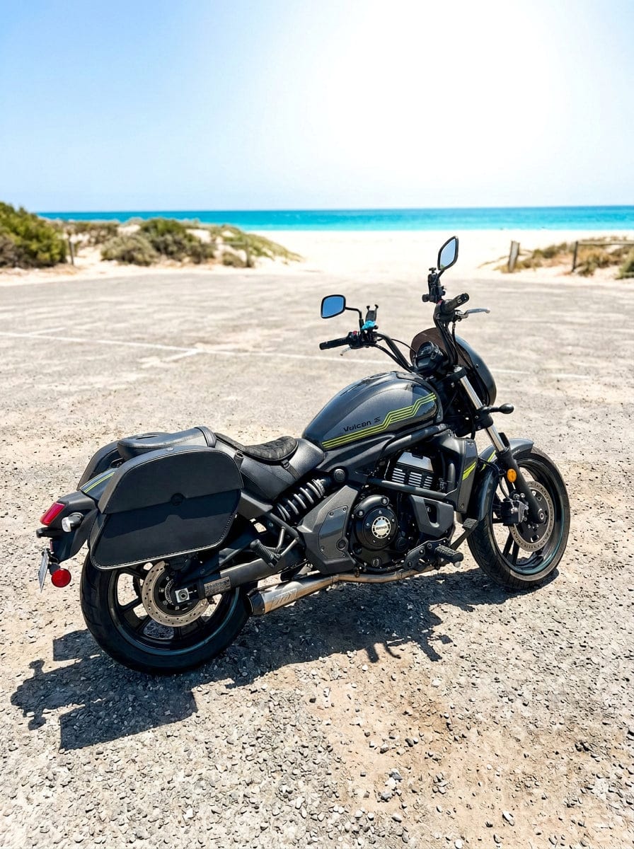 Customer photo review of 28L - Panzer Medium Quick Mount Kawasaki Vulcan S VN650 Leather Saddlebags