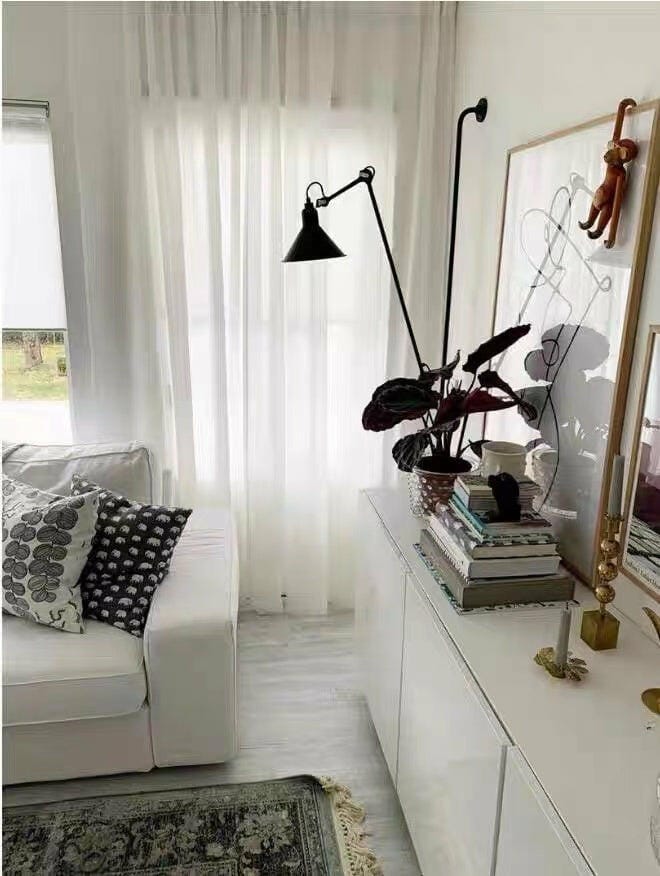 Customer photo review of Slim Metal Wall Light, Adjustable Arm, Plug In, Wall Sconce