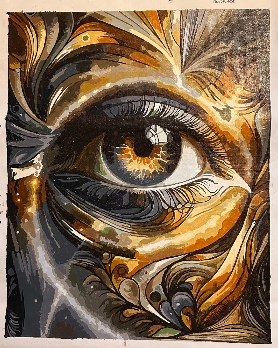 Customer photo review of Paint by Numbers - Brown Eye Abstract