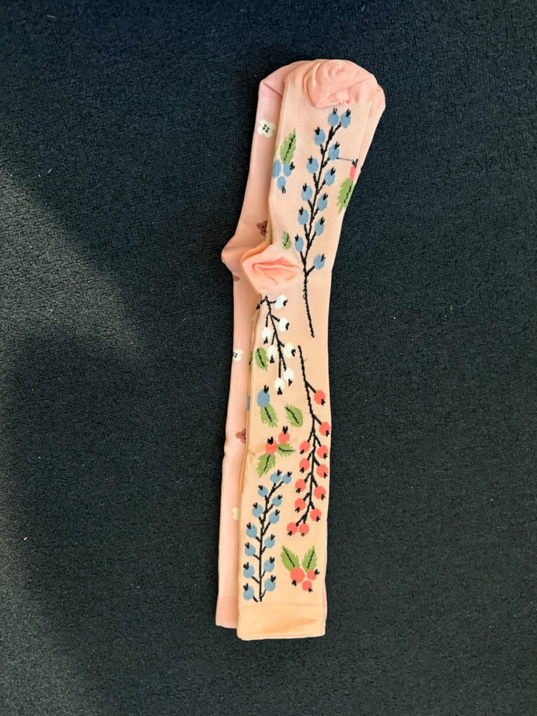 Customer photo review of Flowers Pink Compression Socks