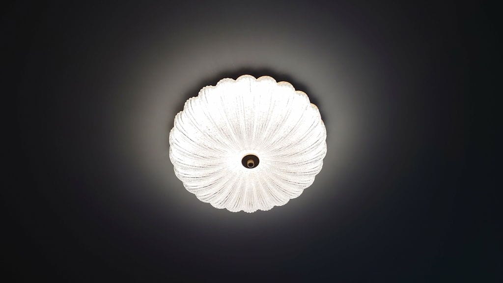 Customer photo review of Gold Ceiling Light, Flush Mount, Opaque Glass, Integrated LED