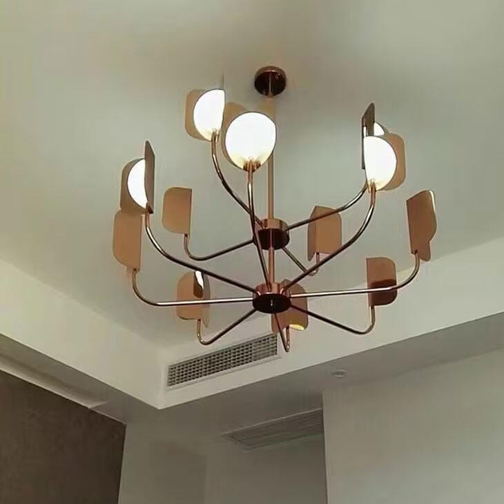 Customer photo review of Hand Forged Branch Chandelier, Copper, Acrylic Shades