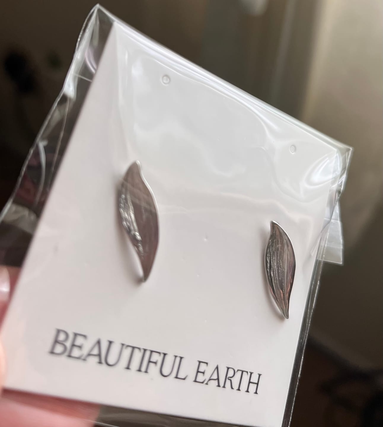 Customer photo review of Vintage Monet Silver Leaf Earrings
