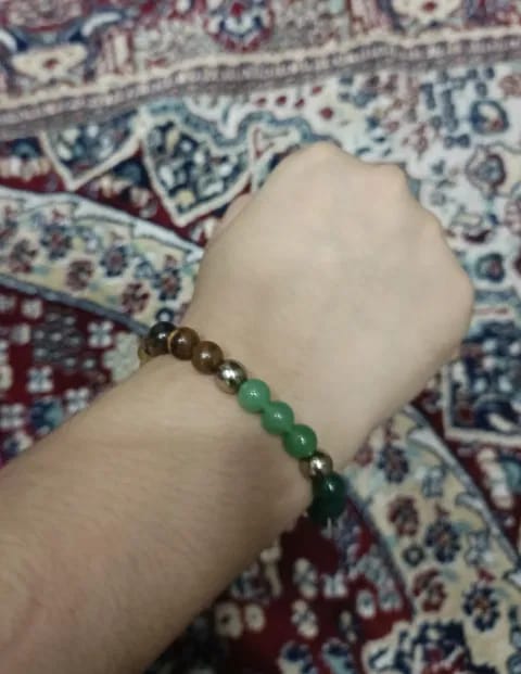 Customer photo review of Dhan Yog Bracelet – Natural Gemstone Bracelet for Prosperity & Abundance