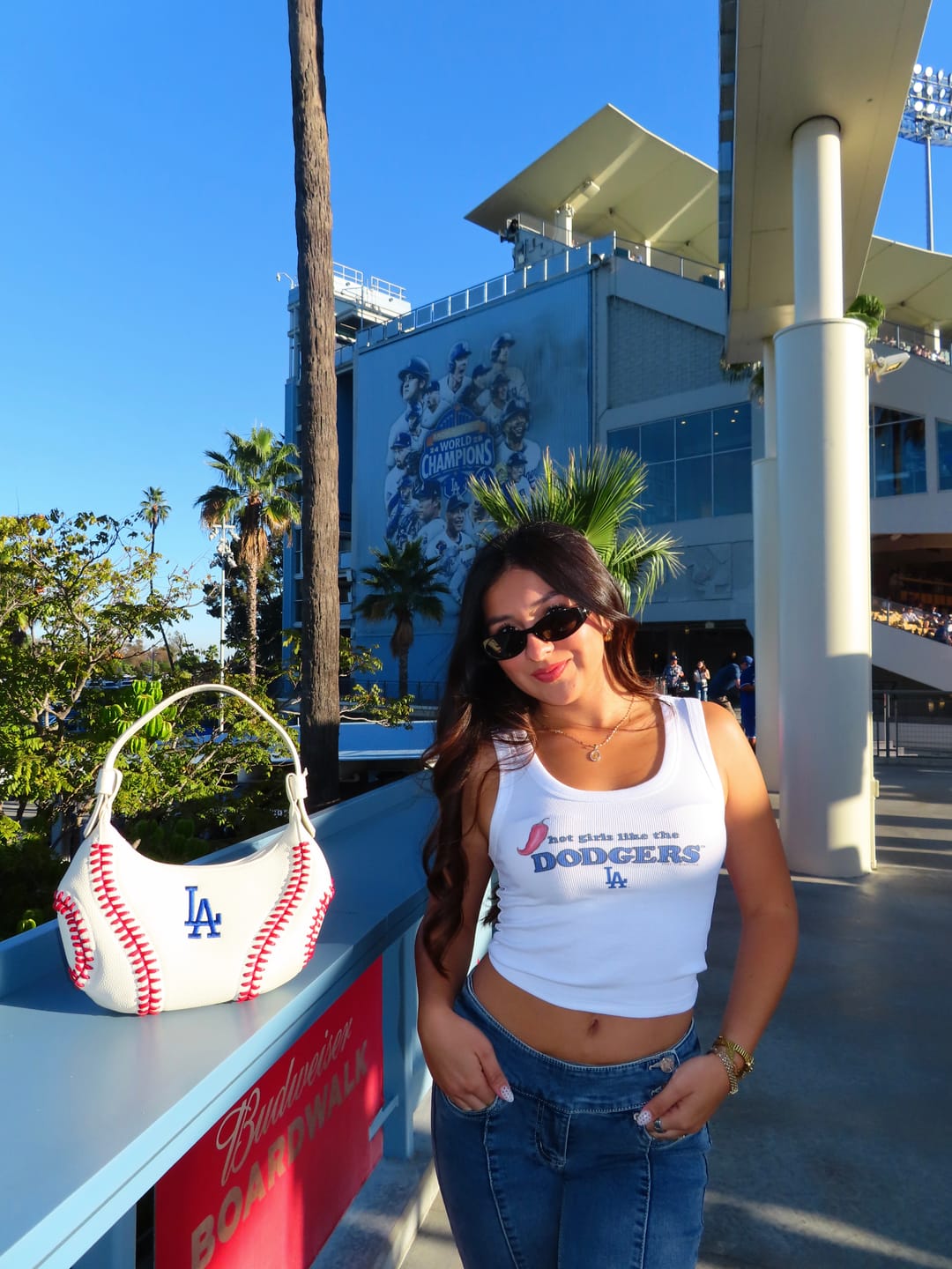 Customer photo review of Los Angeles Dodgers Hot Girls Crop Tank