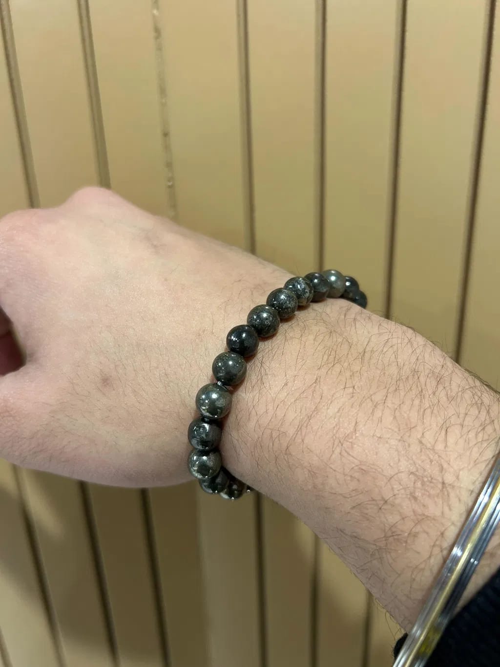Customer photo review of Raw Pyrite Bracelet – For Confidence, Drive & Prosperity Intent