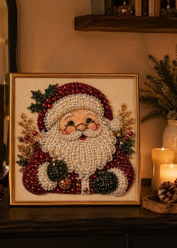 Customer photo review of Custom Pearl Art - For Family - DIY Christmas Canvas Kit