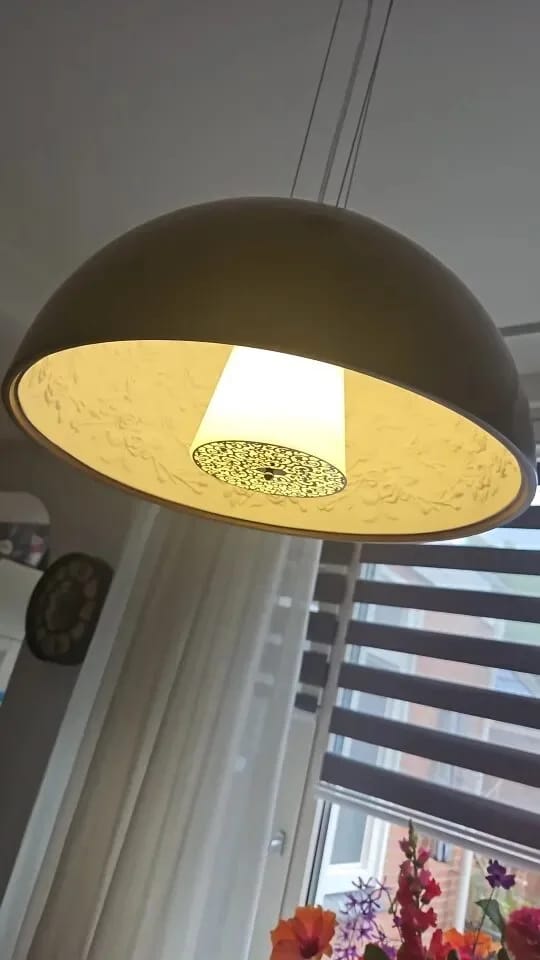 Customer photo review of Resin Dome Pendant Light, Relief Pattern Interior, 40–60 cm