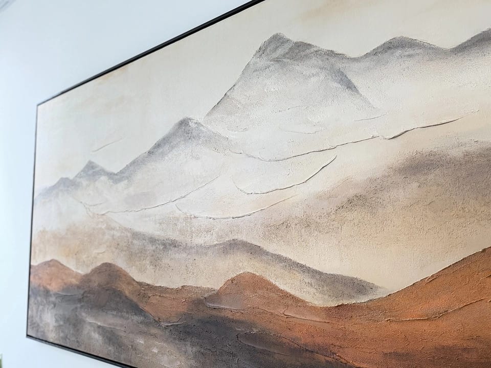 Customer photo review of Mountains behind the Brown Ridge — Textured Mountain Wall Art