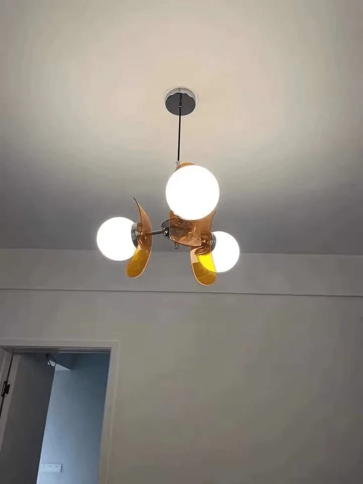 Customer photo review of Round Globe Chandelier, Acrylic Petal Panels, Metal Frame, 60–80 cm
