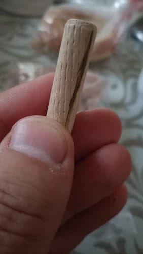 Customer photo review of Fluted Wood Dowel Pins, 50-Pack, 6/8/10mm
