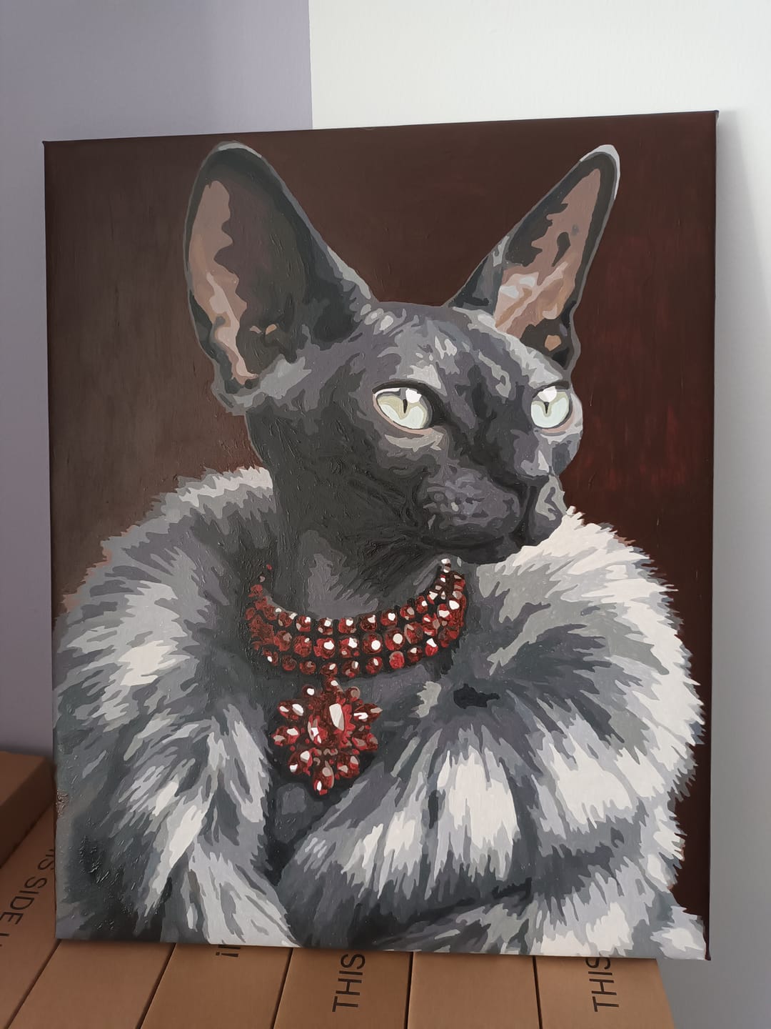 Customer photo review of Malen nach Zahlen - Rubin-Sphynx