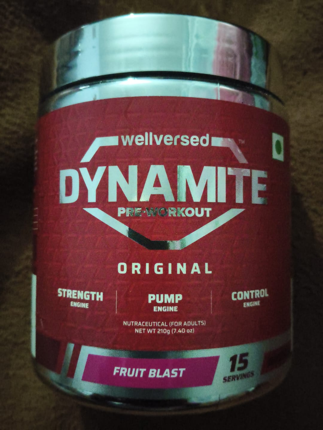 Customer photo review of Dynamite Pre-Workout (210g, 15 Servings) | Fruit Blast