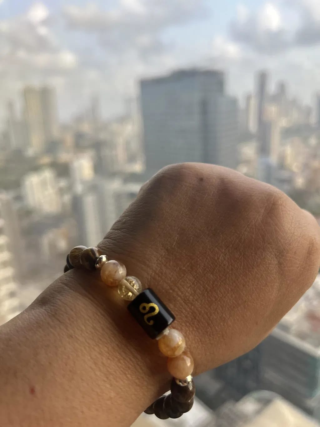 Customer photo review of Pisces (Meen Rashi) Zodiac Bracelet – Natural Citrine & Tiger Eye