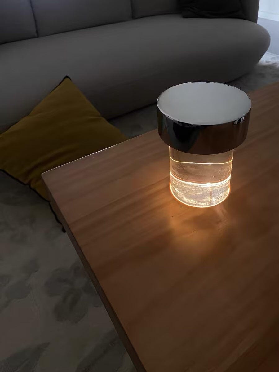 Customer photo review of Crystal Glass Cordless Table Lamp, Rechargeable, Dimmable, 14 cm