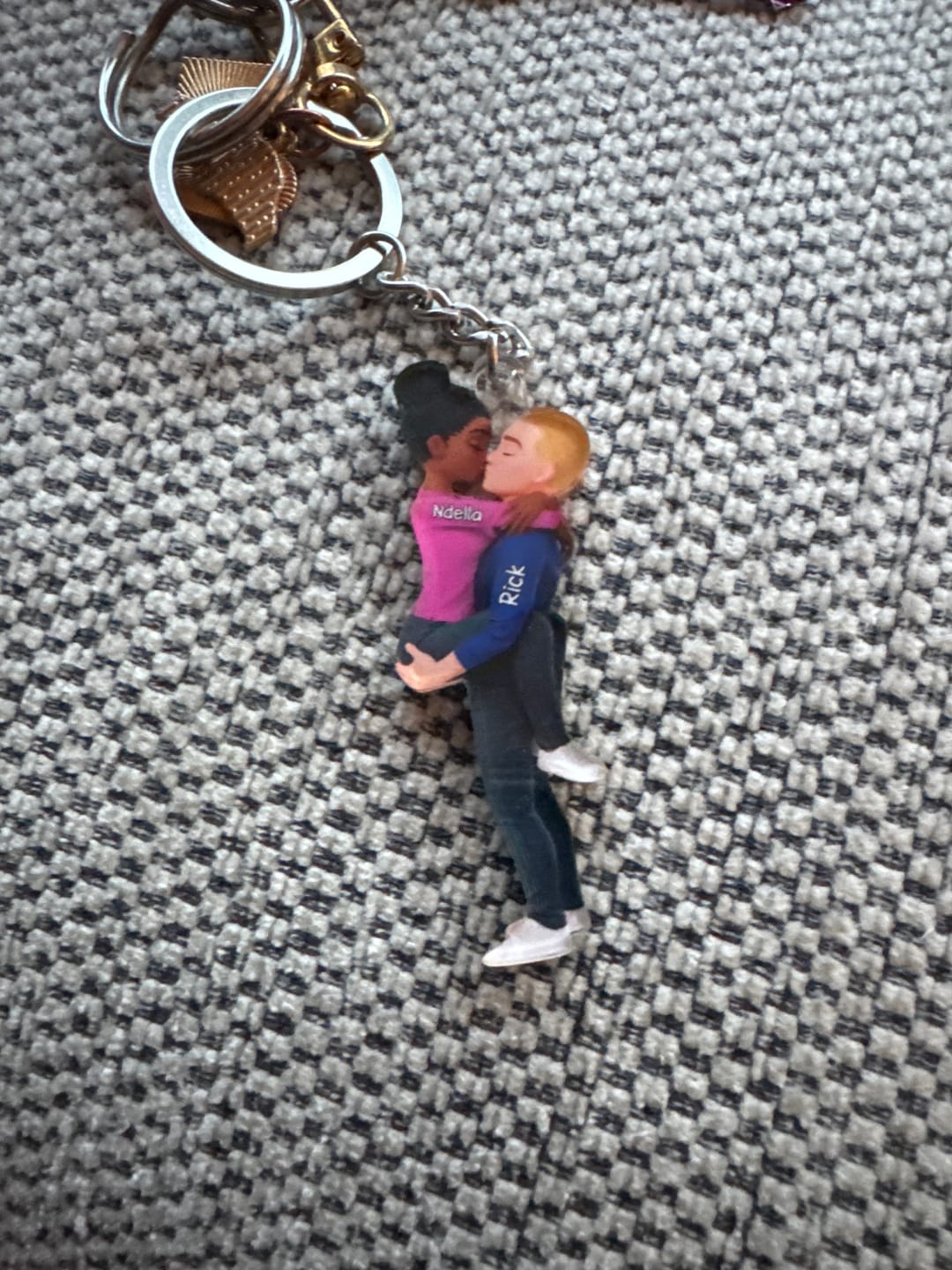 Customer photo review of Kissing Couple - Personalized Keychain, Gift for Couple